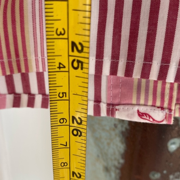 Van Heusen Shirt Womens Large Pink Multicolor Striped Button Up Long Sleeve Top - Picture 4 of 7